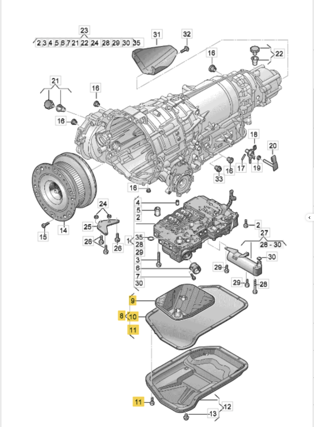 GENUINE AUDI 8 SPEED 0BK ZF 8HP55 AUTOMATIC GEARBOX FILTER GASKET OEM, SERVICE KIT - Image 2