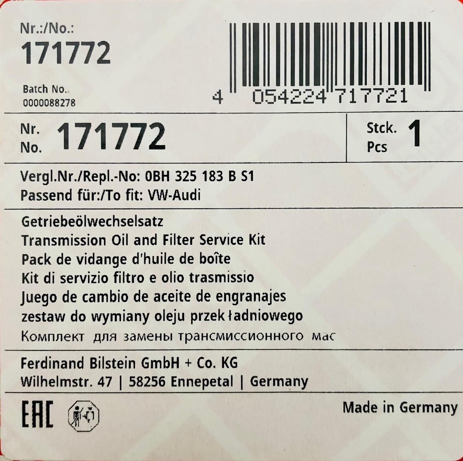 OEM FEBI VW AUDI SKODA SEAT 0BH DQ500 6 SPEED AUTO GEARBOX SERVICE KIT 171772 - Image 9