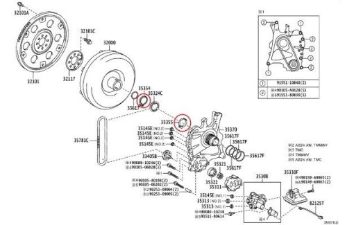 AISIN BMW GA8G45AW/ UA80/ OIL PUMP DRIVE GEAR THRUST SLIDING WASHERS KIT - Image 3