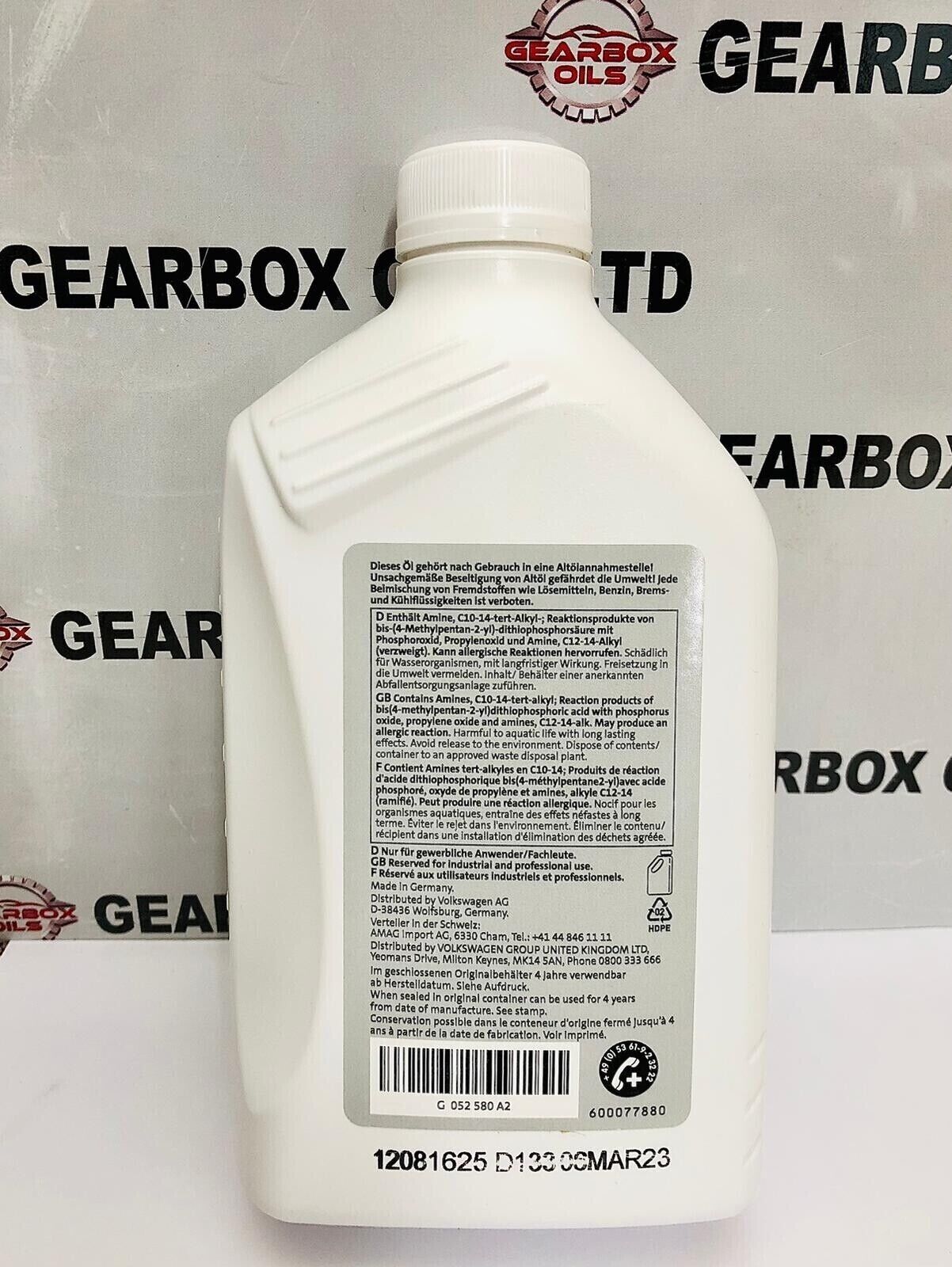 GENUINE AUDI VW SEAT SKODA FRONT AND REAR DIFFERENTIAL AXLE OIL G052580A2 OEM - Image 2