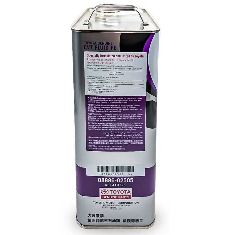 GENUINE TOYOTA LEXUS CVT FLUID FE CVT TRANSMISSION GEARBOX OIL 4 LITRE - Image 3