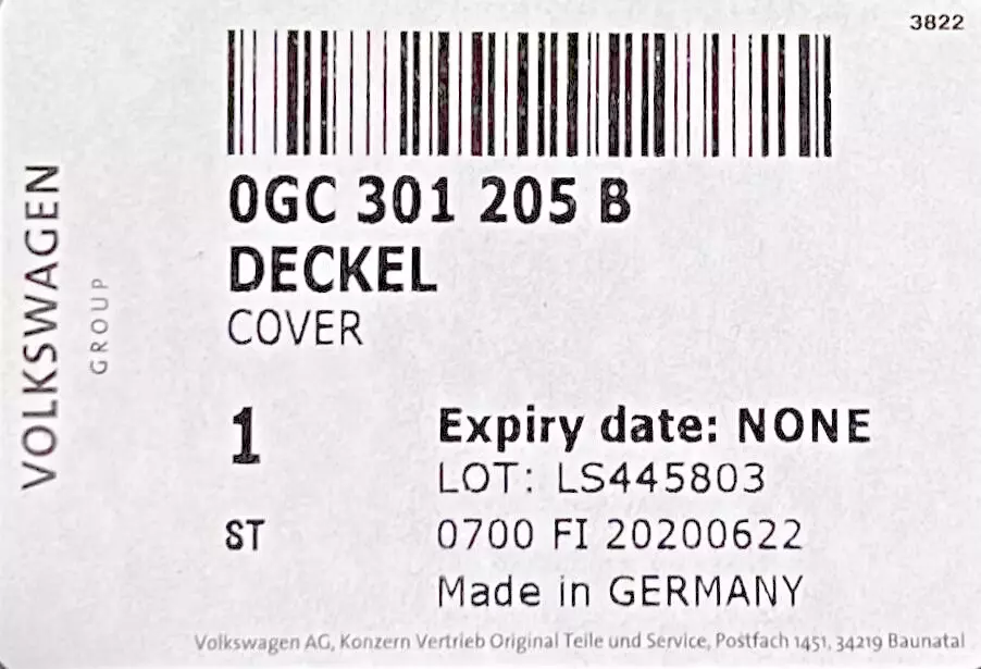 AUDI VW SEAT SKODA DSG 7 SPEED 0GC DQ381 GEARBOX COVER 0GC 301 205 B - Image 3