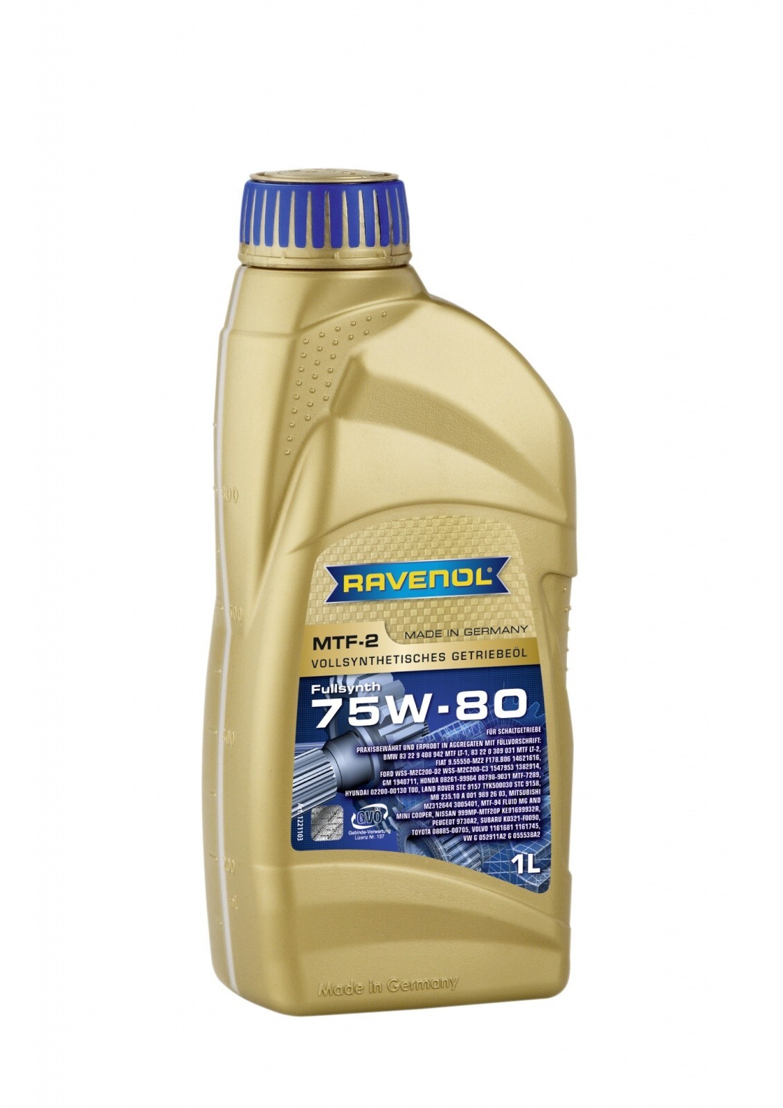 RAVENOL MANUAL TRANSMISSION FLUID MTF-2 75W-80 SYNTHETIC TRANSMISSION OIL 1LITRE